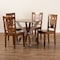 Baxton Studio Wanda Modern and Contemporary Transitional Walnut Brown Finished Wood 5-Piece Dining Set 178-11383-10901-Zoro - alternate 3